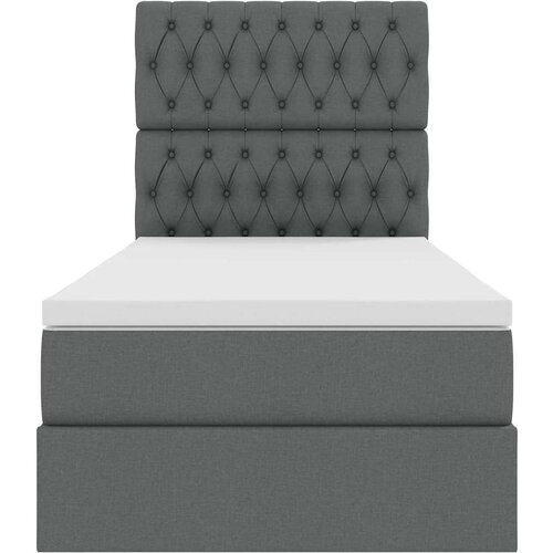  Krevet s prostorom za pohranu s LED-om Tamno siva 90 x 190 cm Slike
