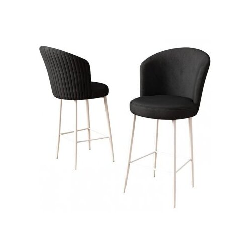 Hanah home set 4 barske stolice alte black white Slike