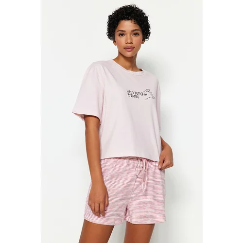 Trendyol Pajama Set - Pink - Striped