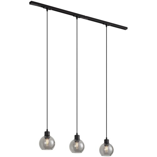 QAZQA Modern railsysteem zwart met 3 hanglampen 1-fase - Iconic Lava Slike
