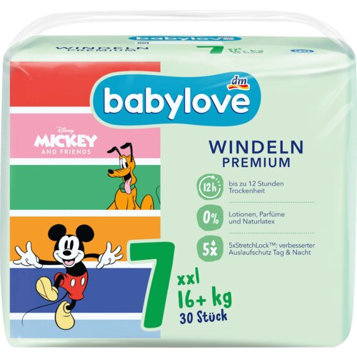 babylove PREMIUM pelene xxl, veličina 7 (16+ kg) 30 kom Slike