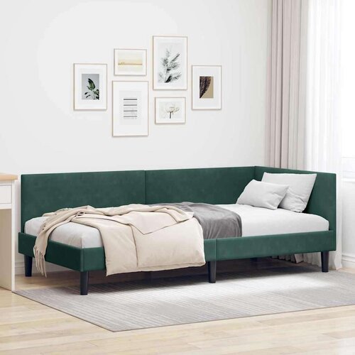 VidaXL Kutni okvir kreveta Ostalo Tamnozelena 100 x 200 cm Slike