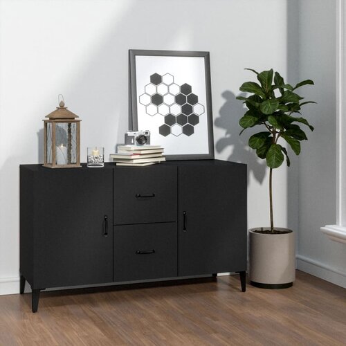  Komoda crna 100 x 36 x 60 cm od konstruiranog drva Cijene