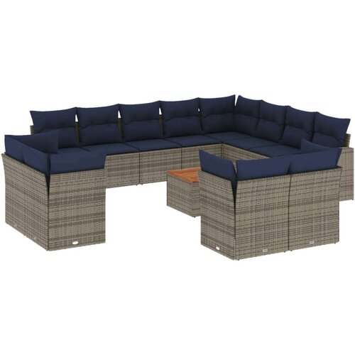  13-dijelni set vrtnih sofa od poliratana s jastucima sivi Cene