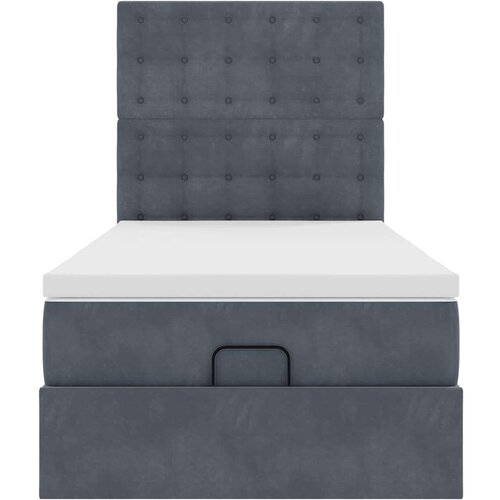 VidaXL Okvir kreveta s madracima tamnosivi 90x190cm bar&amp;scaron;unasti Slike