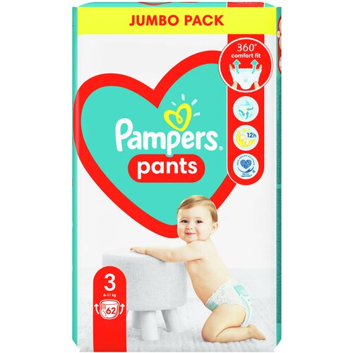 Pampers Pelene Pants 3, 6-11 kg, 62/1 Slike