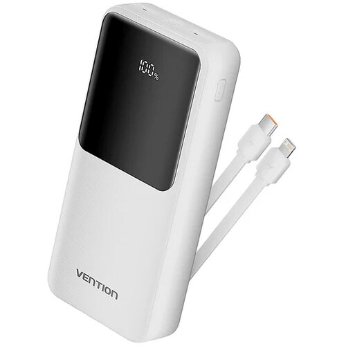 Vention Prijenosni punjač powerbank sa displejom i USB-C i Lightning kablovima 22.5W 20000mAh bijeli Cijene