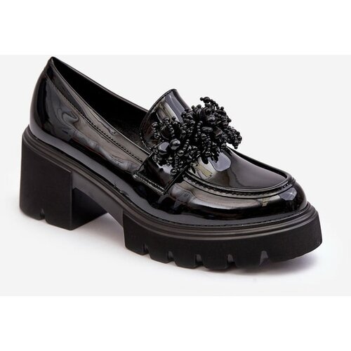 Kesi Women's patent leather shoes with decoration black Renesma Slike
