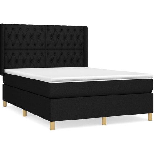 Maison Chic Box spring posteljni - Vzmetna postelja z vzmetnico črn 140x190 cm blago SL7578, (21885879) Cene