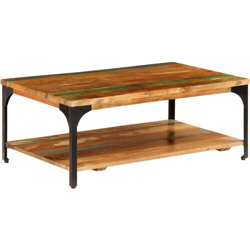  Klubska mizica s polico 100x60x35 cm trden predelan les Slike
