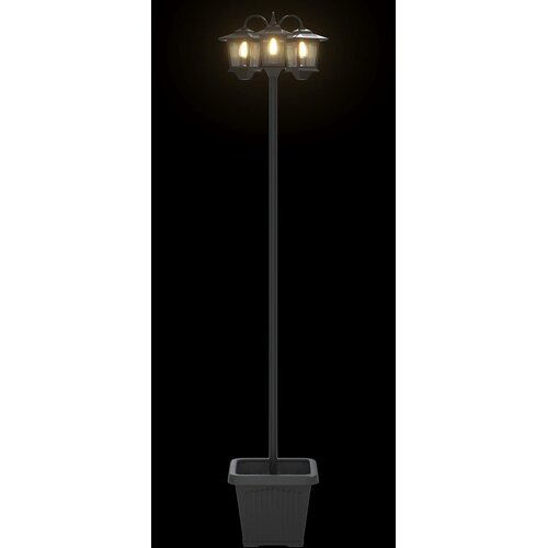  Lampion sa 3 glave s posadnikom Crna 32 x 32 x 188 cm Slike