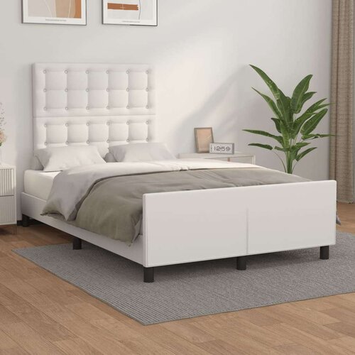  Posteljni okvir z vzglavjem bela 120x200 cm umetno usnje, (20788314) Slike