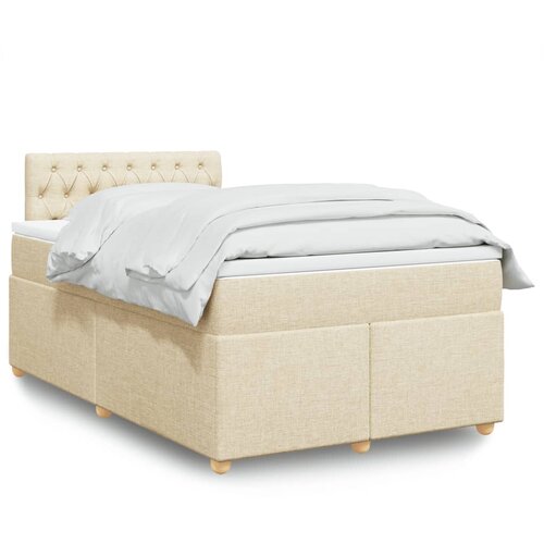  Krevet s oprugama i madracem krem 120 x 200 cm od tkanine Cijene