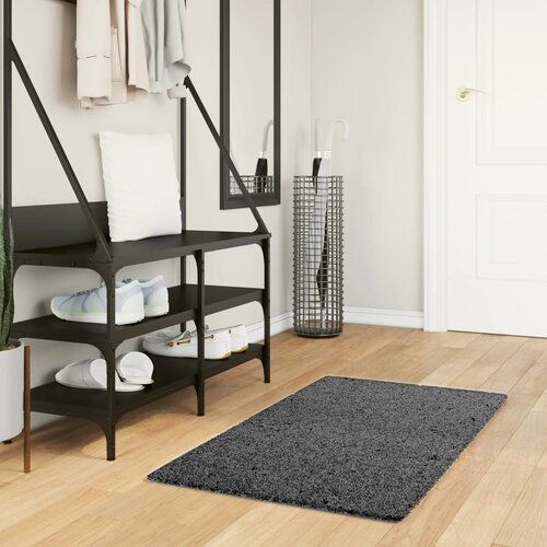 VidaXL Tepih OVIEDO kratkih vlakana antracit 60 x 110 cm Slike