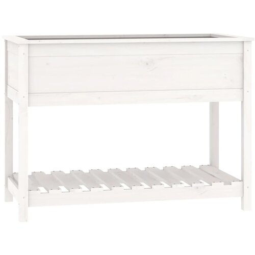  Sadilica s policom bijela 111,5x54x81 cm od masivne borovine Slike