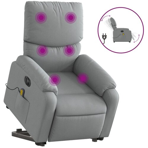 Maison Chic Električni masažni naslanjač - Relax naslanjač s funkcijo vstajanja svetlo siv, (22062154) Cene