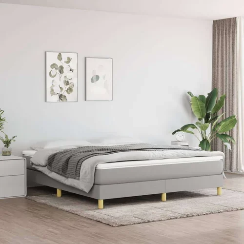  Box spring postelja z vzmetnico svetlo siva 180x200 cm blago, (20725030)