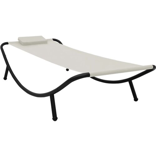 The Living Store Vrtni ležalnik krem 200x90 cm iz jekla - Ležalnik, (21476694) Cene