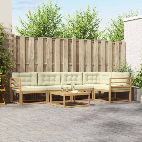  Set vanjskih sofa 6 kom. Bijela i krem Poliester Cene