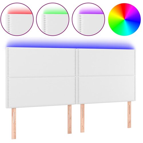 Maison Chic led posteljno vzglavje - vzglavna omarica - nočna omarica belo 180x5x118/128 cm umetno usnje, (21713223) Slike