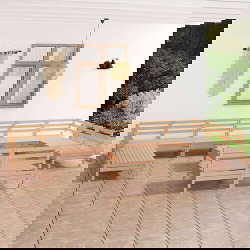  Vrtna sedežna garnitura 13-delna trdna borovina, (20676045) Slike