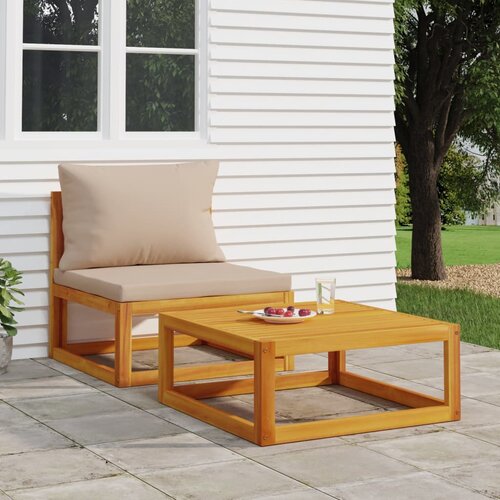 VidaXL 2-dijelni set vrtnih sofa s jastucima masivno bagremovo drvo Slike