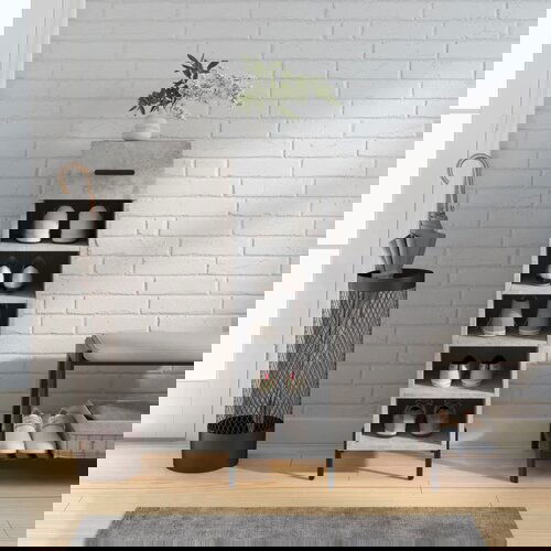 The Living Store Omarica za čevlje betonsko siva 30x35x105 cm inženirski les - Omarica Za Čevlje, (21435888) Cene