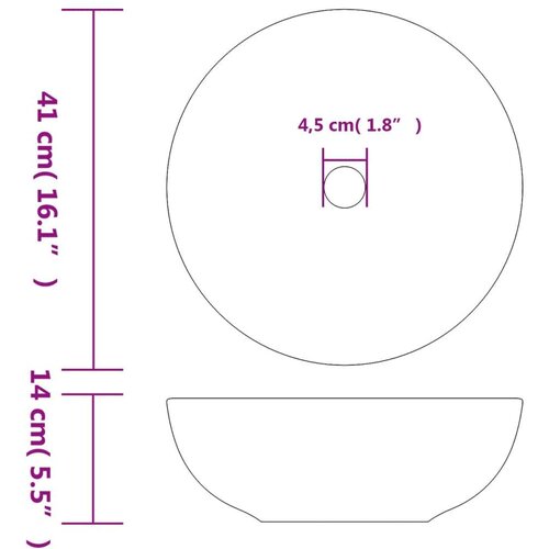  umivaonik sivi okrugli &amp;Phi; 41 x 14 cm keramički Slike