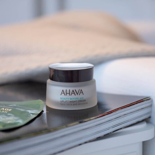 Ahava Beauty Before Age nočna lifting krema za učvrstitev kože za obraz, vrat in dekolte 50 ml Slike