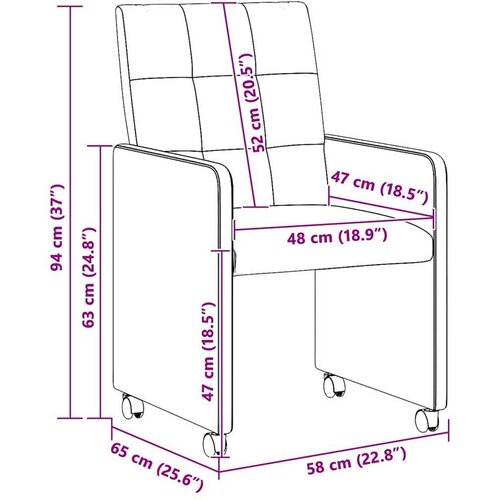  Trpezarijske stolice 2 pcs Crna 58 x 65 x 94 cm tkanina Slike
