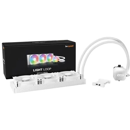 BE QUIET LIGHT LOOP, 360mm White [LGA-1851 Default ILM and RL-ILM support], Pump with progressive IC, Three Light Wings LX PWM high-speed fans 120mm, ARGB-PWM hub for impressively vibrant ARGB illumination BW023 Cene