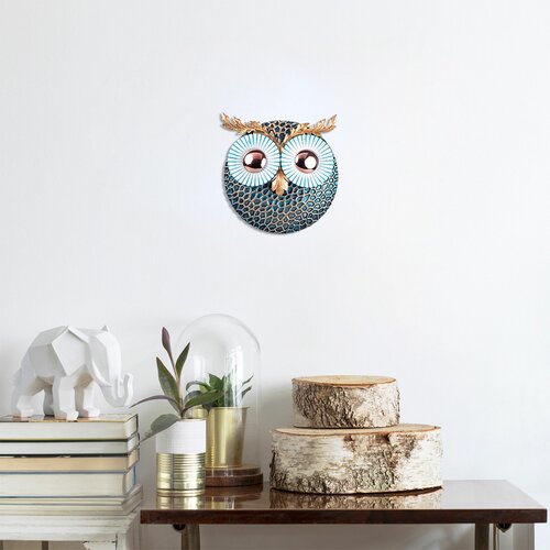 OWL 3 - copper multicolor decorative metal wall accessory Cene