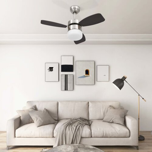 vidaXL Stropni ventilator z lučjo in daljincem 76 cm temno rjav, (21221013) Cene