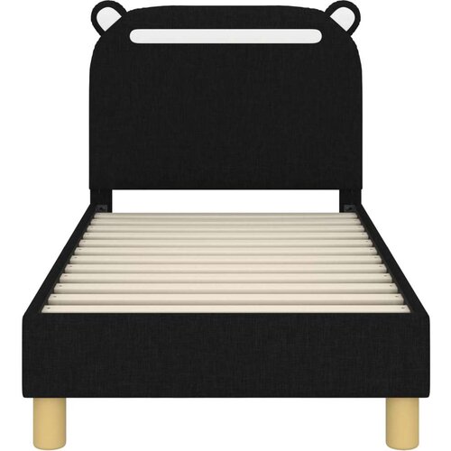  Okvir kreveta za malu djecu s naslonom Crna 70 x 140 cm tkanina Slike