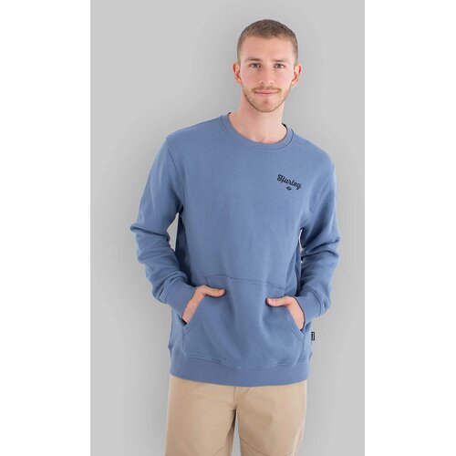 Hurley Fleece Top Printing Press Pasages Crew Sweat grey teal Cene