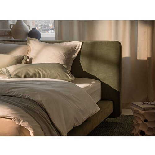 Micadoni Svijetlo plavi tapecirani bračni krevet 200x200 cm Linea &amp;ndash; Slike