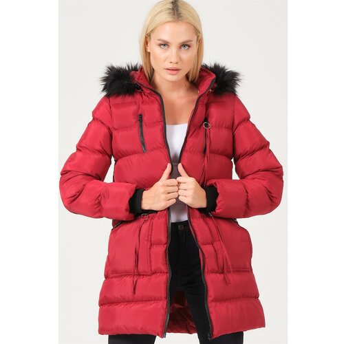 Dewberry Z6763 LADIES COAT-BURGUNDY Slike
