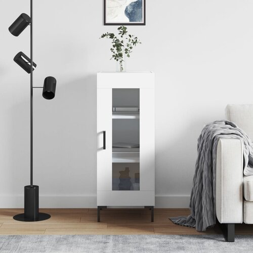 VidaXL Komoda bela 34,5x34x90 cm inženirski les Slike