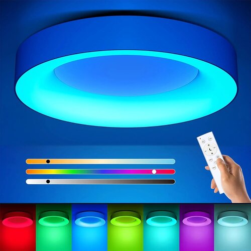Matane 28 cm RGB LED stropna svetilka z daljincem Slike