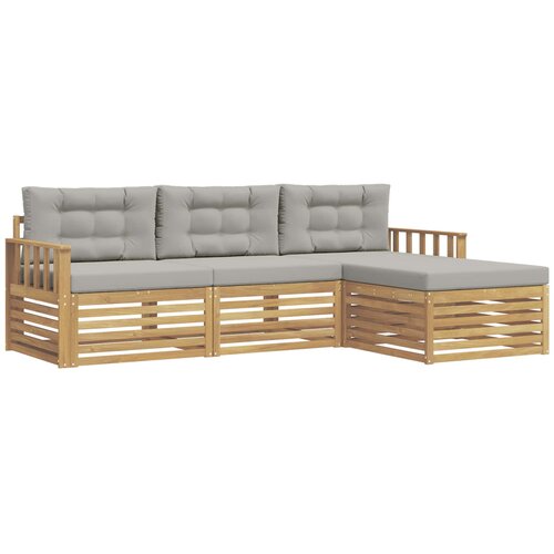 vidaXL Zunanja garnitura za sedenje 4 pcs Bela in svetlo siva, (5000282372) Cene