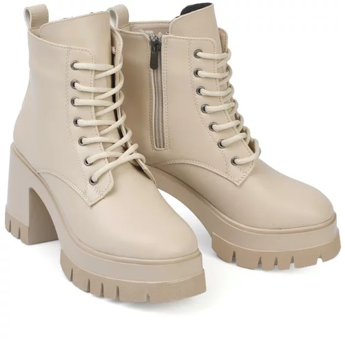 Capone Outfitters Capone Round Toe Women's Lace-Up Mid Heel Boots.