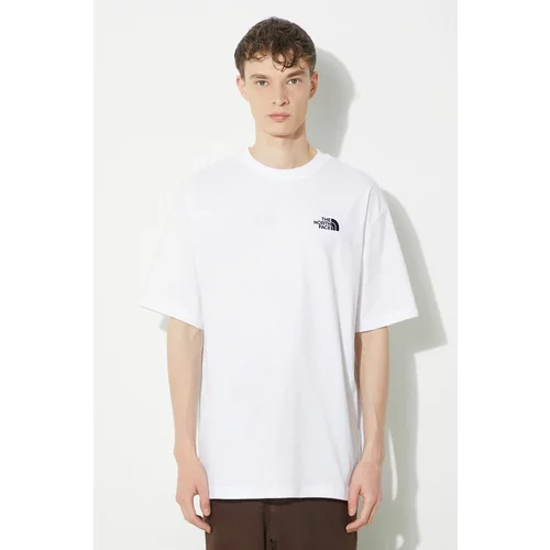The North Face Pamučna majica M S/S Essential Oversize Tee za muškarce, boja: bijela, s aplikacijom, NF0A87NRFN41