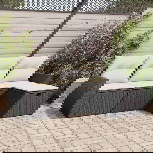  4-dijelni set vrtnih sofa od poliratana s jastucima crni Cijene