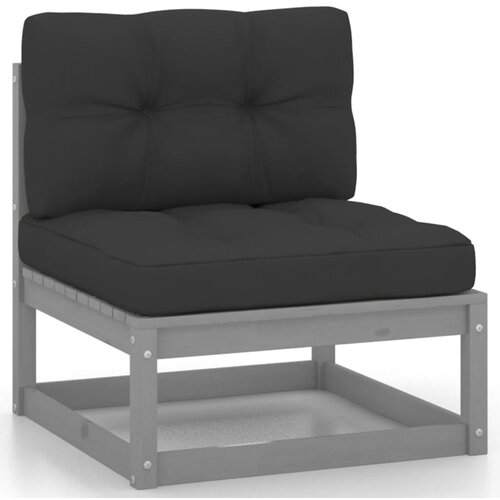 VidaXL Srednja vrtna sofa s antracit jastucima masivna borovina siva Slike