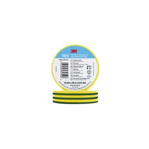 3m PVC izolir traka žuto-zelena 19 mm x 20 m x 0.15 mm Temflex Cijene