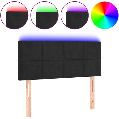 Maison Chic led posteljno vzglavje - vzglavna omarica - nočna omarica črno 100x5x78/88 cm žamet, (21708645) Slike