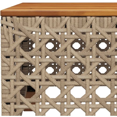  Vrtni stol bež 55 x 55 x 36 cm od poliratana i bagremovog drva Slike