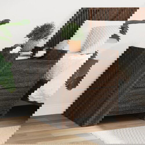 VidaXL Nočna omarica rjavi hrast 45x50x50 cm inženirski les Slike