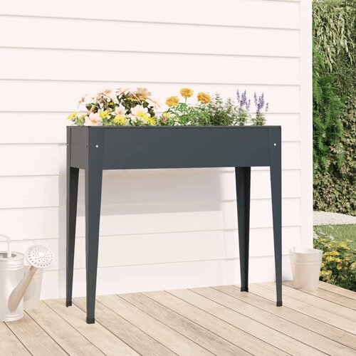 vidaXL visoka greda siva 100,5x40,5x90 cm pocinkano jeklo Cene