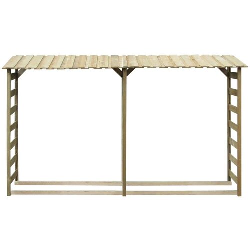 VidaXL Dvojna lopa za shranjevanje drv 300x44x176 cm borovina Slike